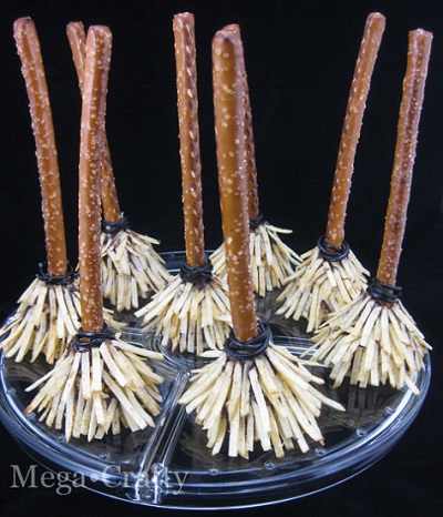 Broomstick Pretzel Treats. Source.