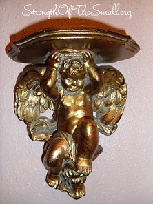 Vintage Cherub Wall Sconce.