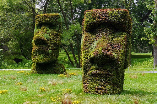 Easter Island Heads, Montreal Botanical Gardens. Image Credit:  Deanna Young