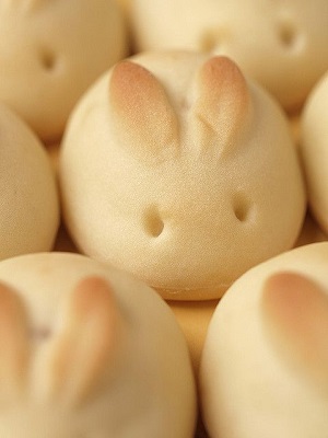 Honey-Glazed Bunny Rolls. Source.