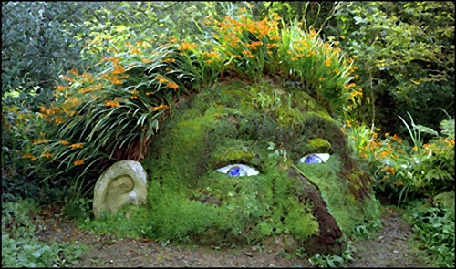 The Giant's Head by Susan & Pete Hill. Lost Gardens of Heligan.