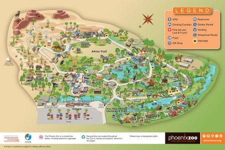 Phoenix Zoo Map. (Image source: Phoenix Zoo.org).