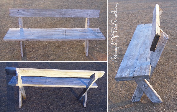 Reclaimed Primitive Wood Bench.