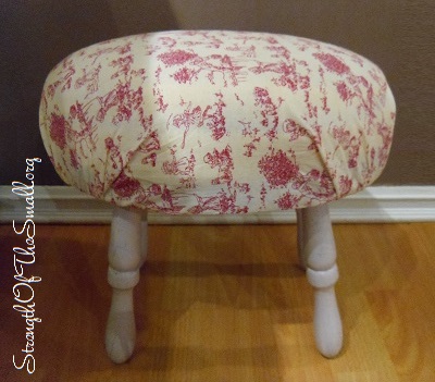 Reupholstered 4-Legged Vintage Footstool.