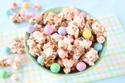 Salted Caramel Easter Popcorn. source.