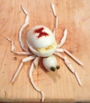 Spider Deviled Eggs.