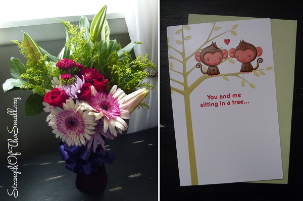 Wedding  Anniversary Flowers and Card.