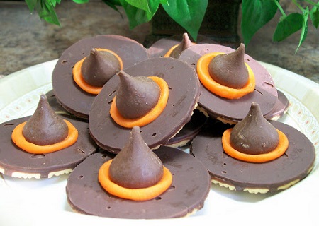 Witch Hat Cookies. Source.